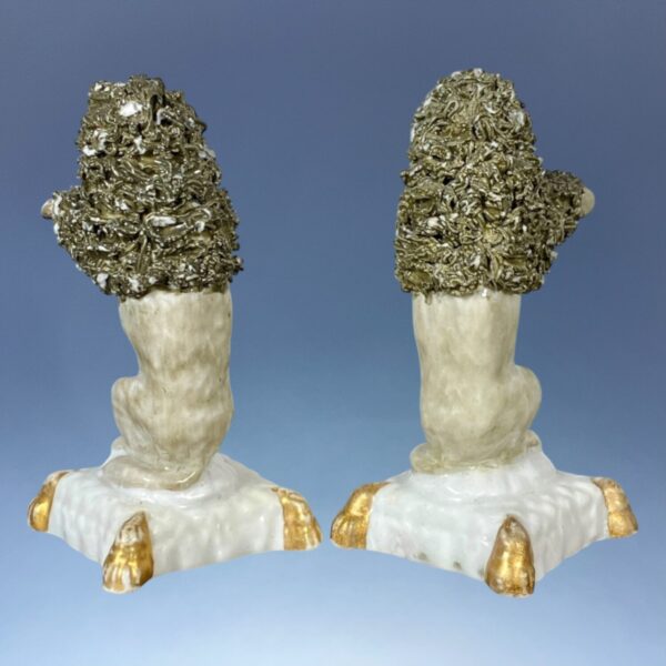 Pair of Staffordshire Minature Begging Poodles. - Image 4