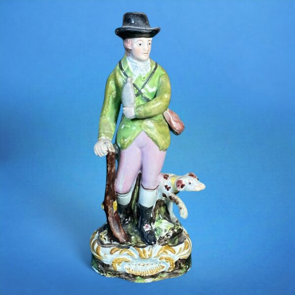 (Clearance) Staffordshire Pottery Figure of a Sportsman & Dog