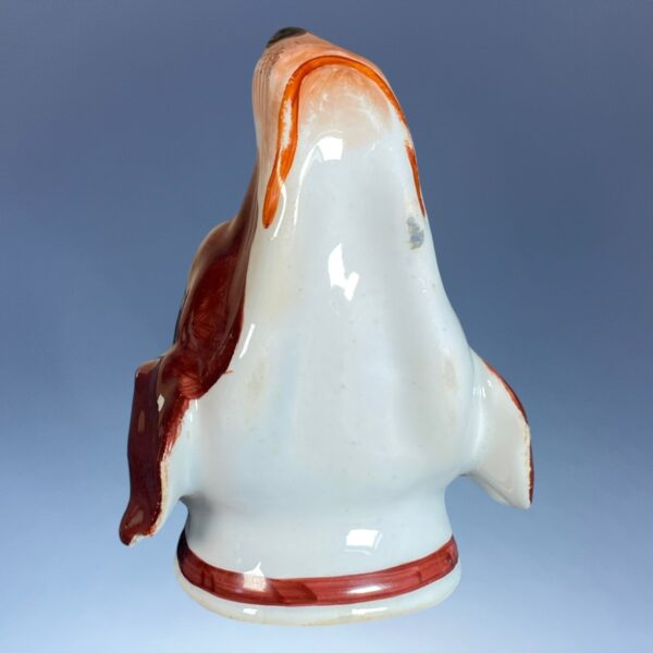 Antique Staffordshire Porcelain Hound Head Stirrup Cup. - Image 6