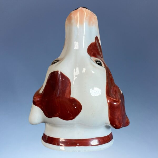 Antique Staffordshire Porcelain Hound Head Stirrup Cup. - Image 7