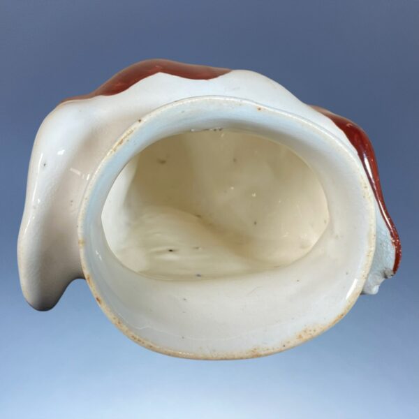 Antique Staffordshire Porcelain Hound Head Stirrup Cup. - Image 9