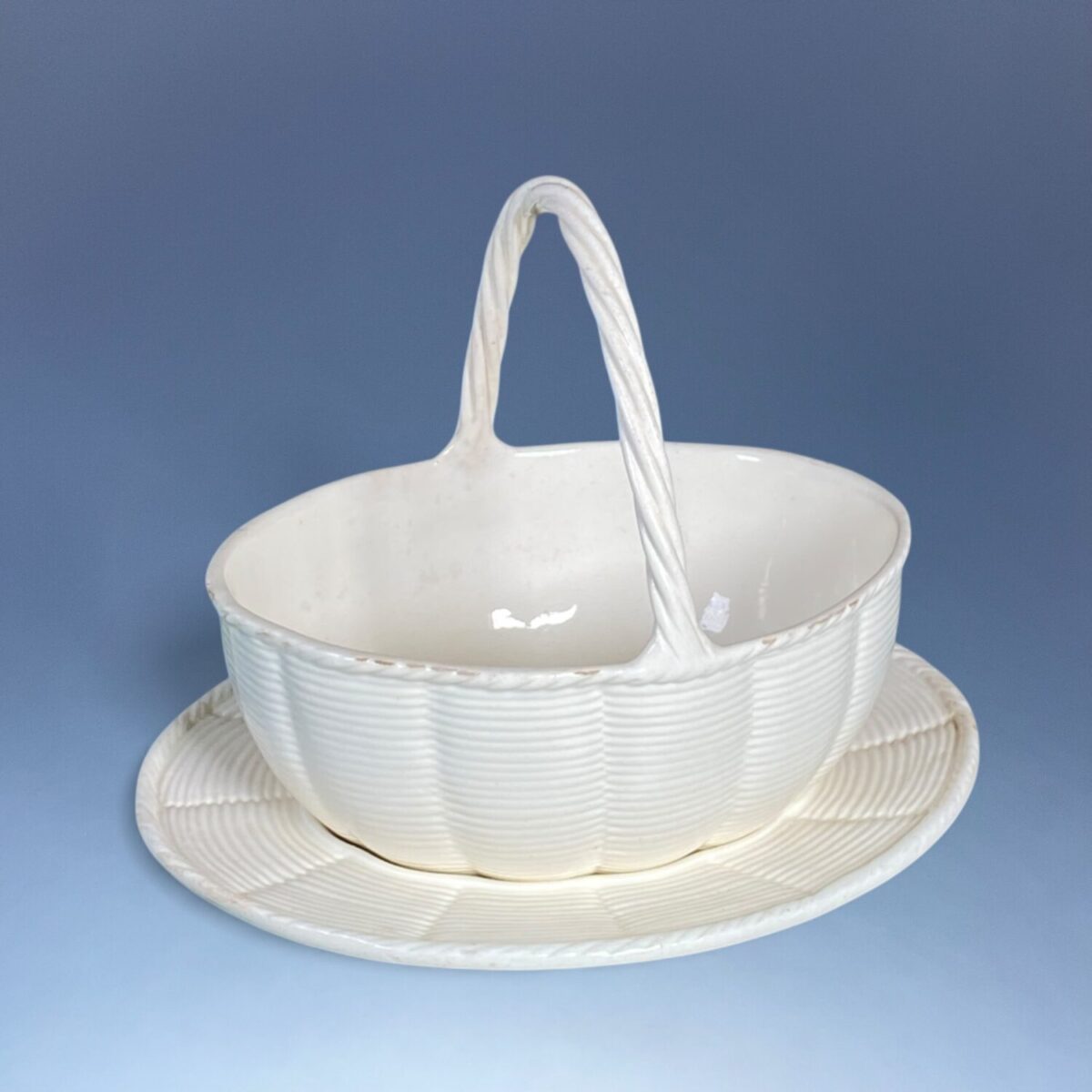 Wedgwood Creamware Egg Basket & Stand