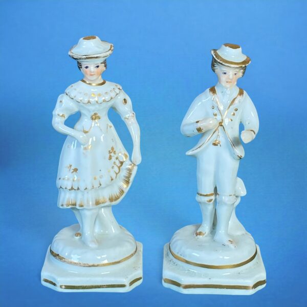 Pair of Miniature Staffordshire Figures of Dancers.