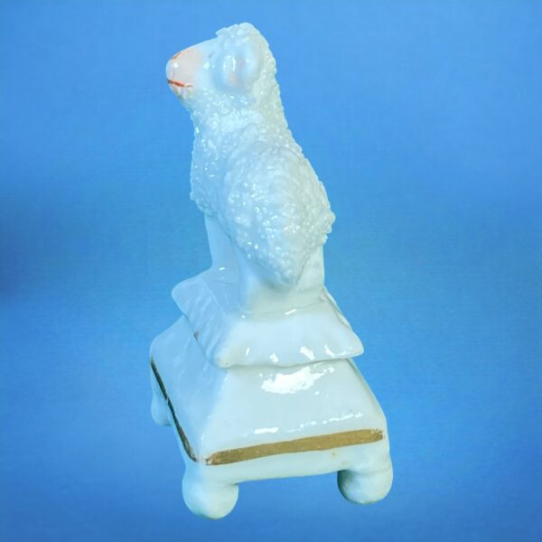 (Clearance) Staffordshire Porcelain 'Toy' Poodle on Plinth Base - Image 4