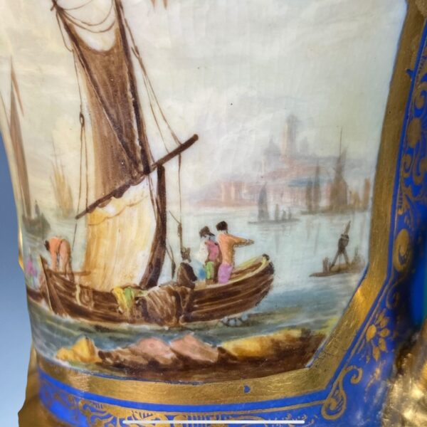 Pair of Minton Porcelain Vases with Shipping Scenes - Image 3