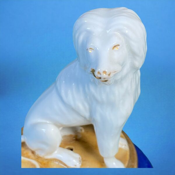 (Clearance) English Porcelain Model of a Dog on a Circular Base - Image 5