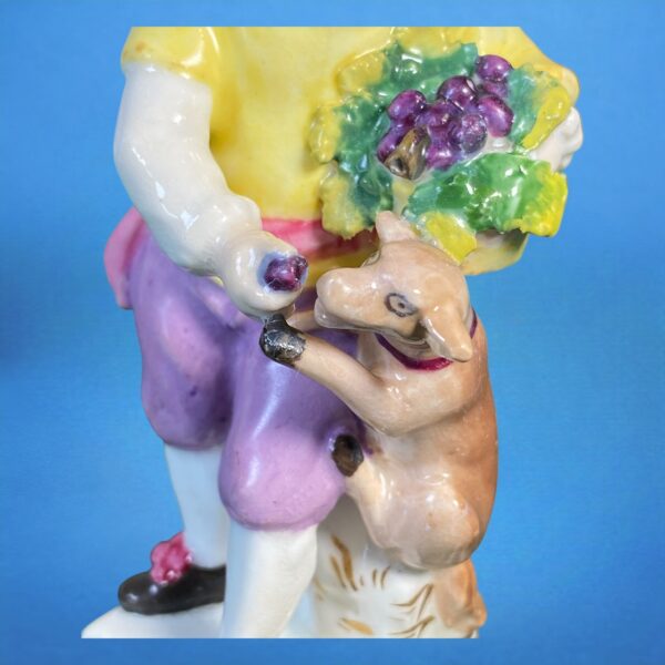 C19th English Porcelain Small Figure - Boy with Dog. - Image 3