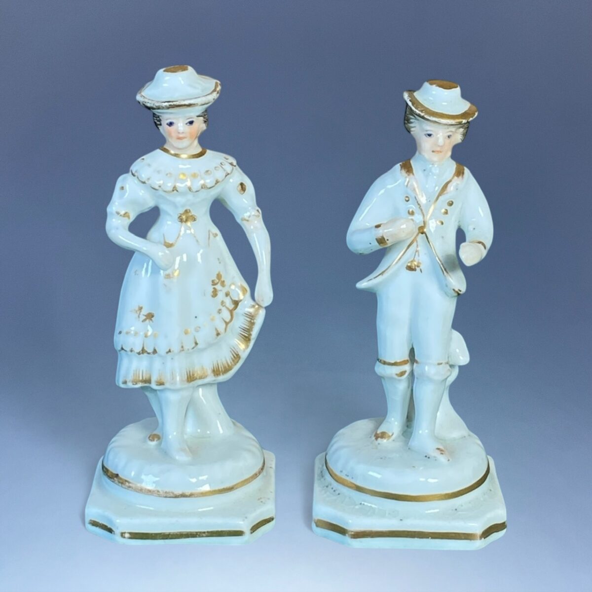 Pair of Miniature Staffordshire Figures of Dancers.