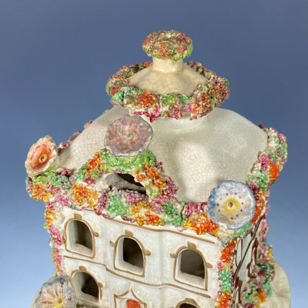 (Clearance) C19th Staffordshire Two-Story House Pastille Burner. - Image 2