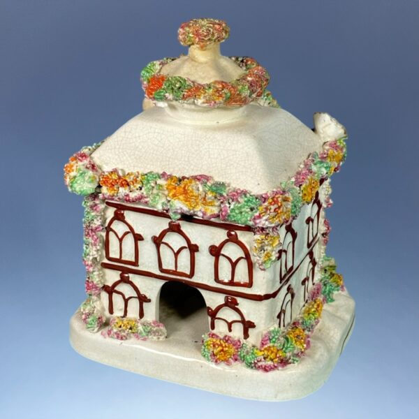 (Clearance) C19th Staffordshire Two-Story House Pastille Burner. - Image 5
