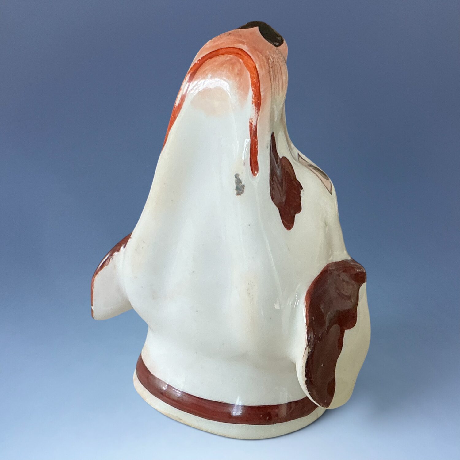 Antique Staffordshire Porcelain Hound Head Stirrup Cup. - Image 6