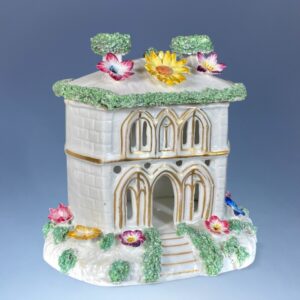 C19th Staffordshire Porcelain Pastille Burner House