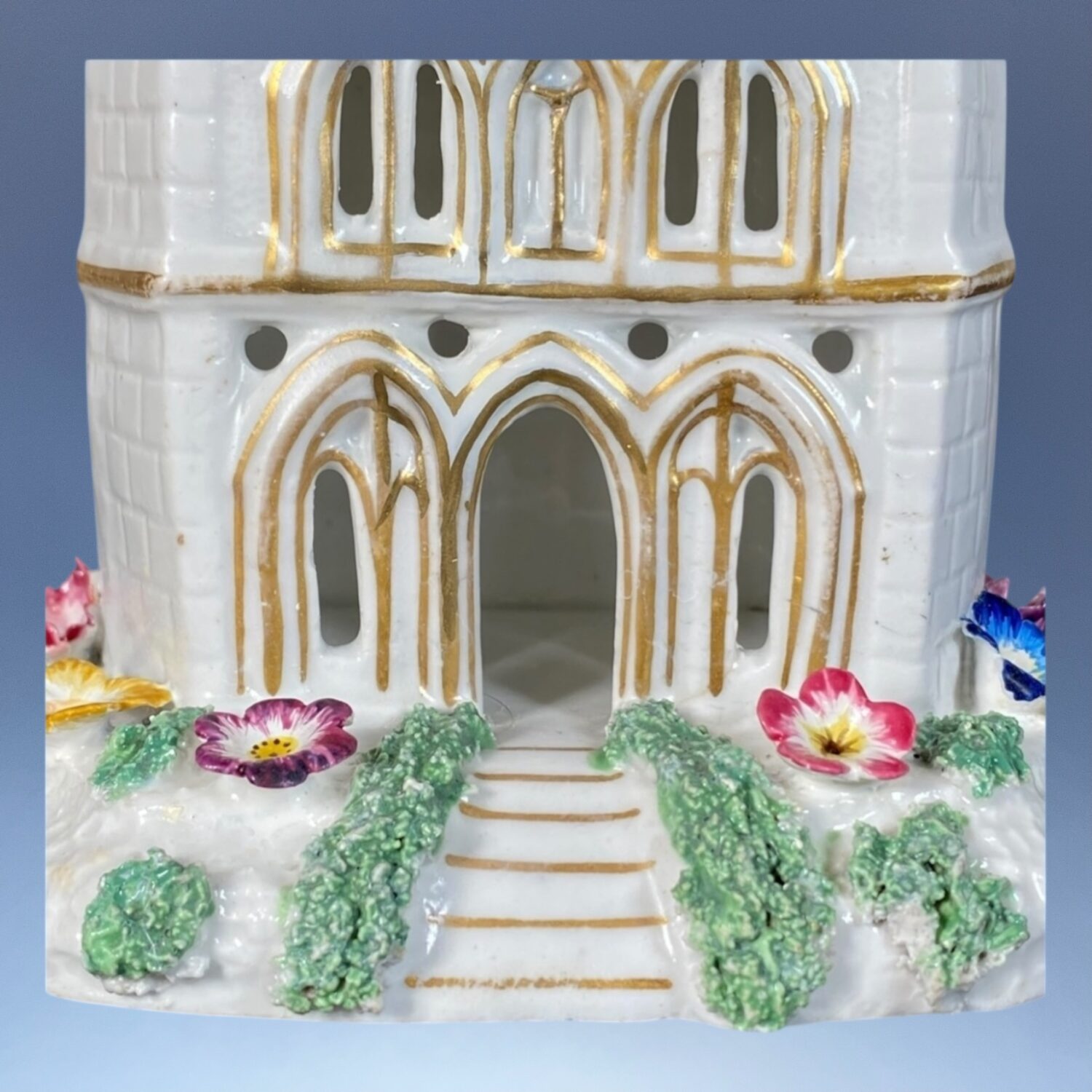 C19th Staffordshire Porcelain Pastille Burner House - Image 3