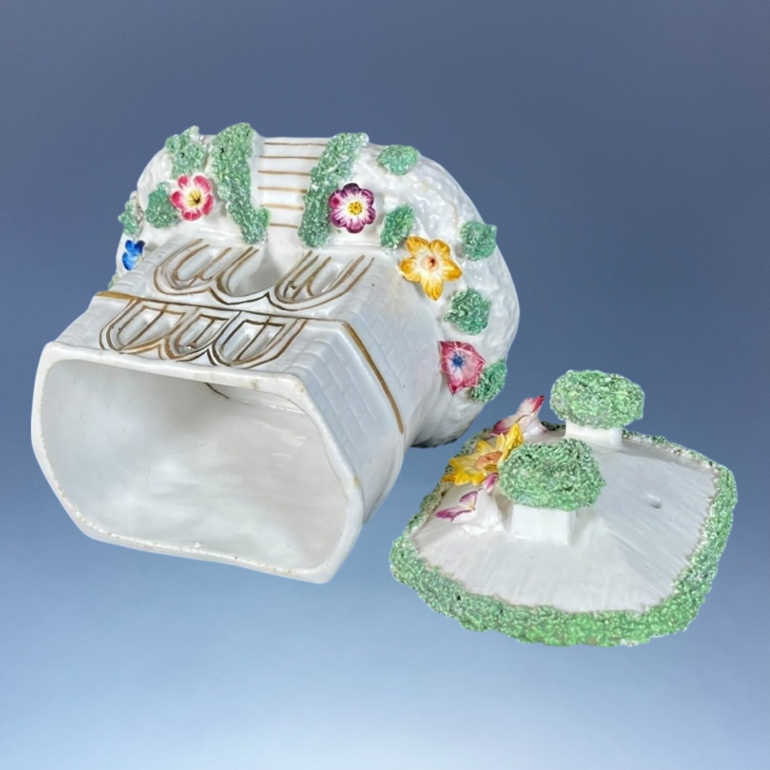 C19th Staffordshire Porcelain Pastille Burner House - Image 4