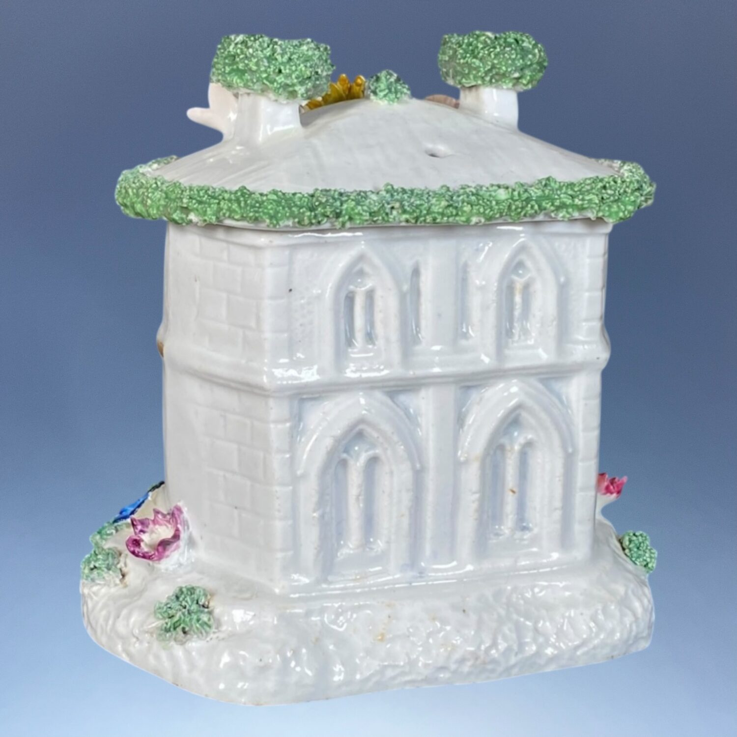 C19th Staffordshire Porcelain Pastille Burner House - Image 5