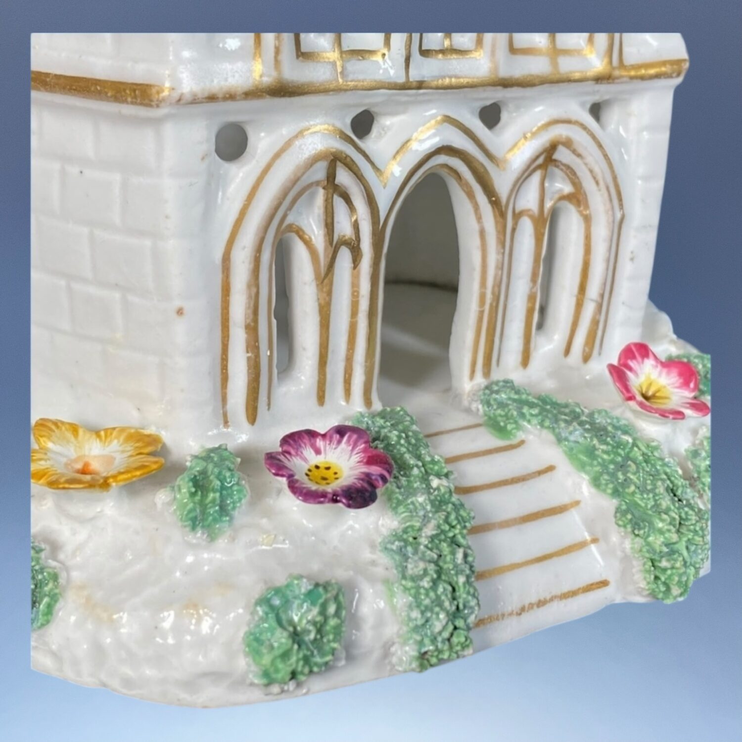 C19th Staffordshire Porcelain Pastille Burner House - Image 8