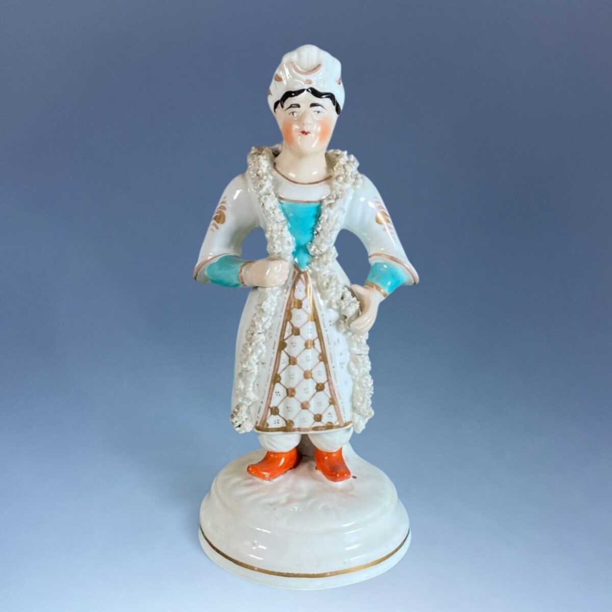 C19th Staffordshire Porcelain Theatrical Figure in Turkish Costume.