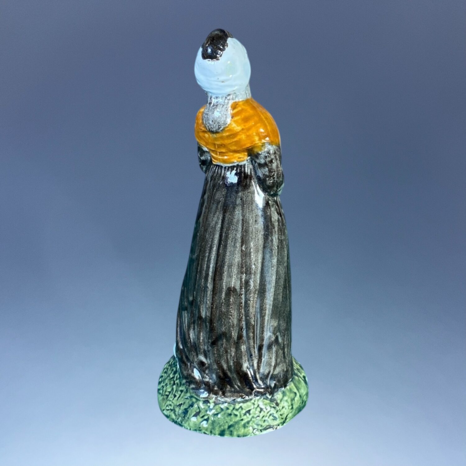 C18th Staffordshire Pottery Figure of a Woman Holding a Fan. - Image 2