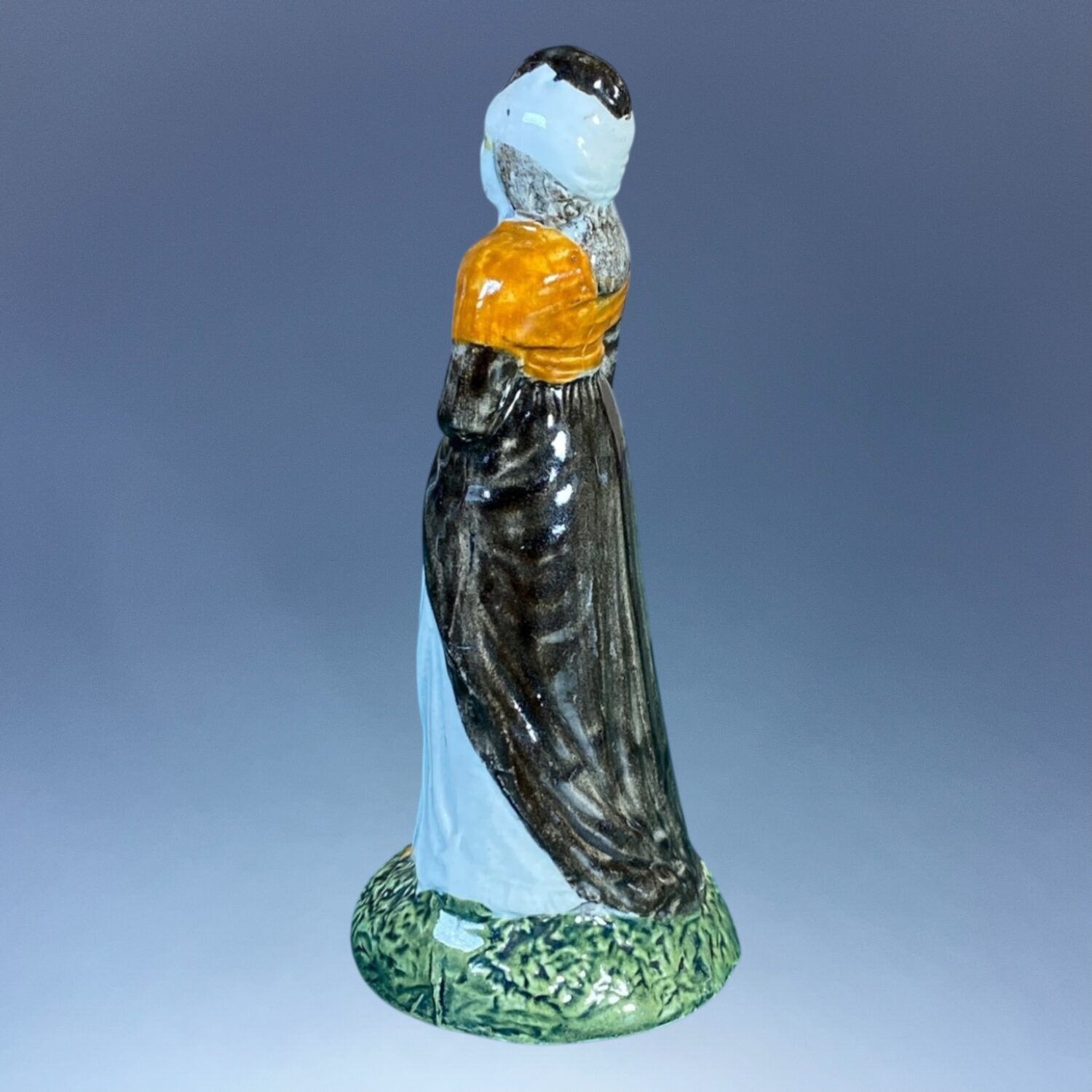 C18th Staffordshire Pottery Figure of a Woman Holding a Fan. - Image 4