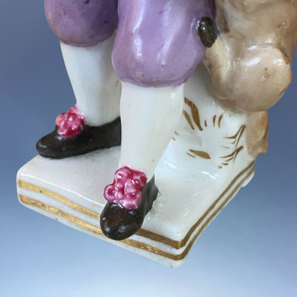 C19th Staffordshire Porcelain Small Figure - Boy with Dog. - Image 5