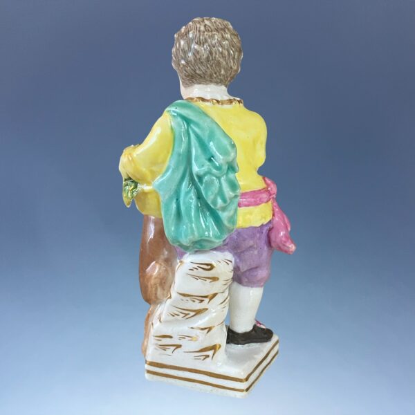 C19th Staffordshire Porcelain Small Figure - Boy with Dog. - Image 3