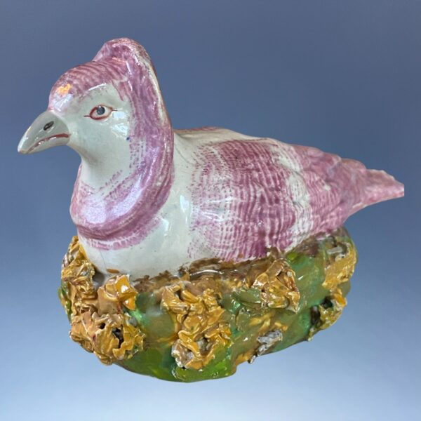 Staffordshire Pottery Miniature Pigeon on Nest - Image 3