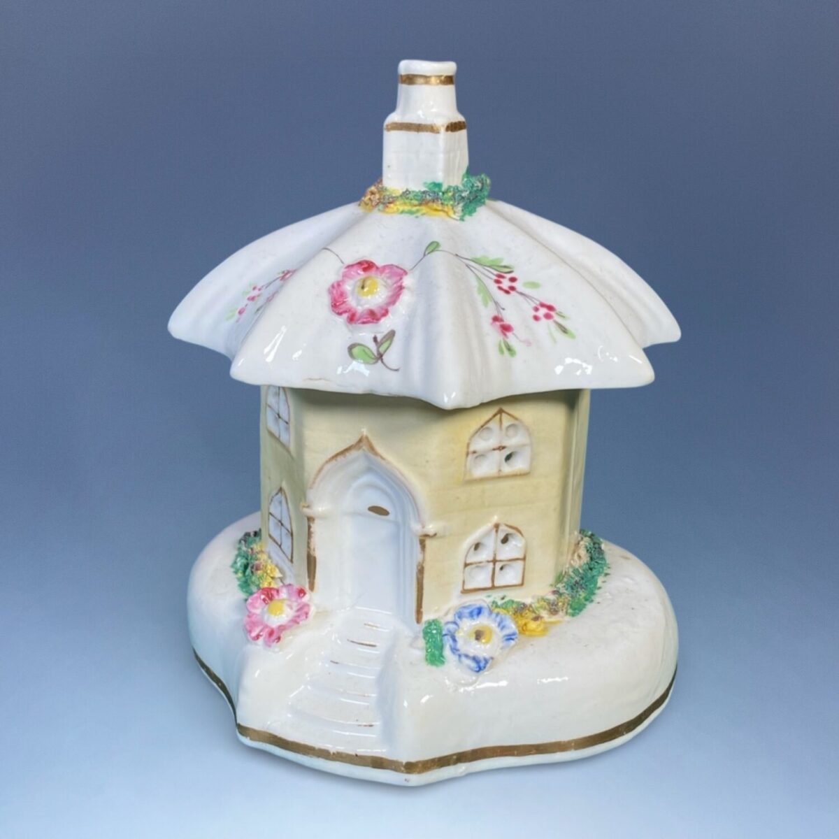 C19th Staffordshire ‘Umbrella Roof’ Cottage Pastille Burner.