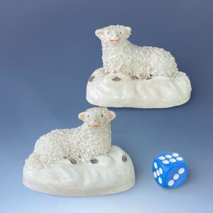 (Clearance) Pair of C19th Staffordshire Miniature Sheep.