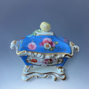 (Clearance) C19th English Porcelain Inkstand & Cover.