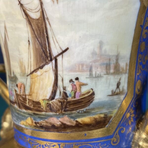 Pair of Minton Porcelain Vases with Shipping Scenes - Image 3