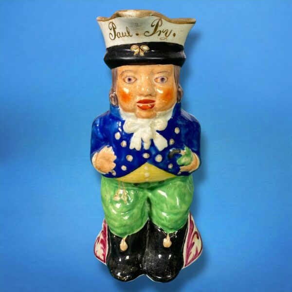 Antique Staffordshire Porcelain 'Paul Pry' Miniature Toby Jug. - Image 6