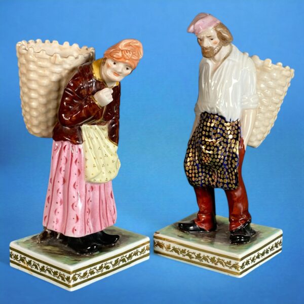 Pair of Derby Porcelain Grape Harvesters.