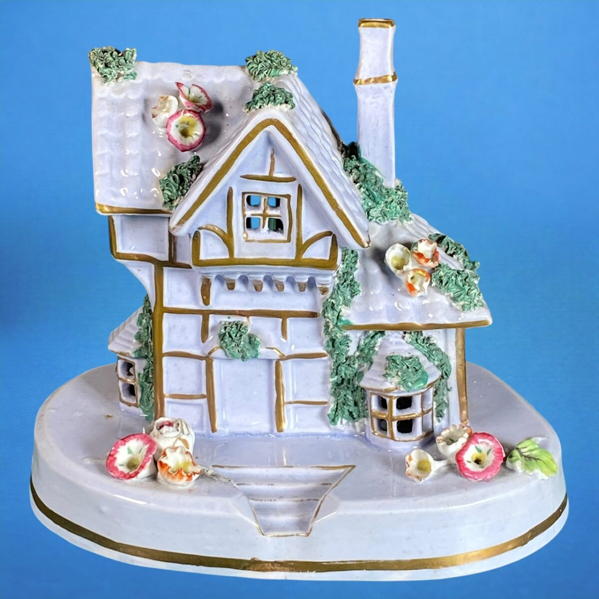 (Clearance) Staffordshire ‘Lavender’ Tudor Cottage Pastille Burner.