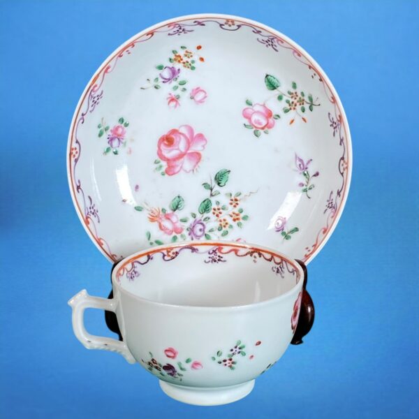 Chinese Export  Small Teacup & Saucer (b)