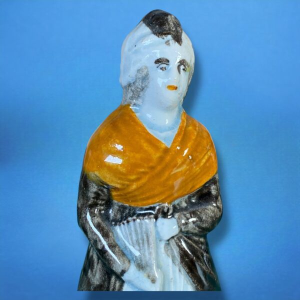 C18th Pratt Ware Figure of a Woman Holding a Fan. - Image 7