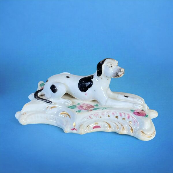 (Clearance) Staffordshire Model of a Retriever with Roses on Base.