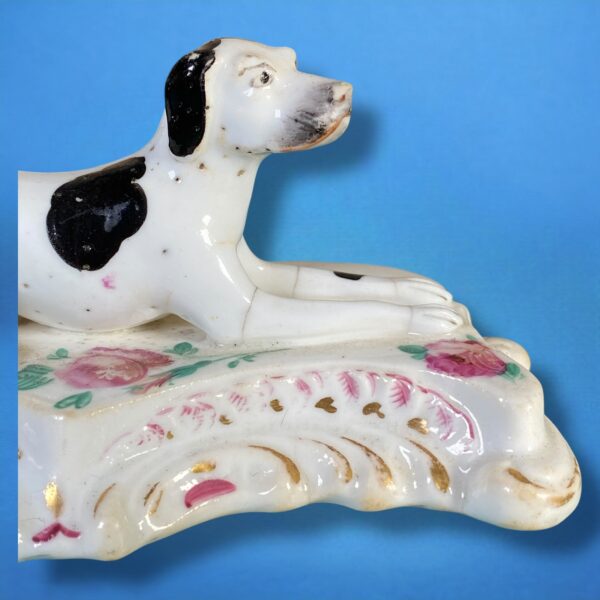 (Clearance) Staffordshire Model of a Retriever with Roses on Base. - Image 7