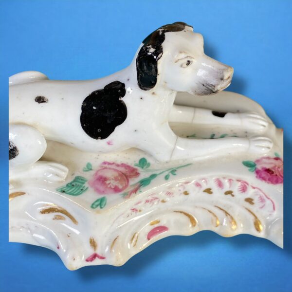 (Clearance) Staffordshire Model of a Retriever with Roses on Base. - Image 2