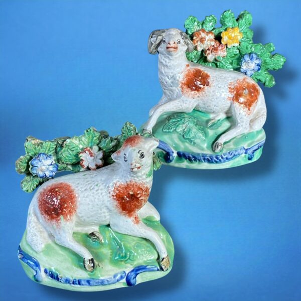 (Clearance) Pair of Staffordshire Pottery Sheep. - Image 8