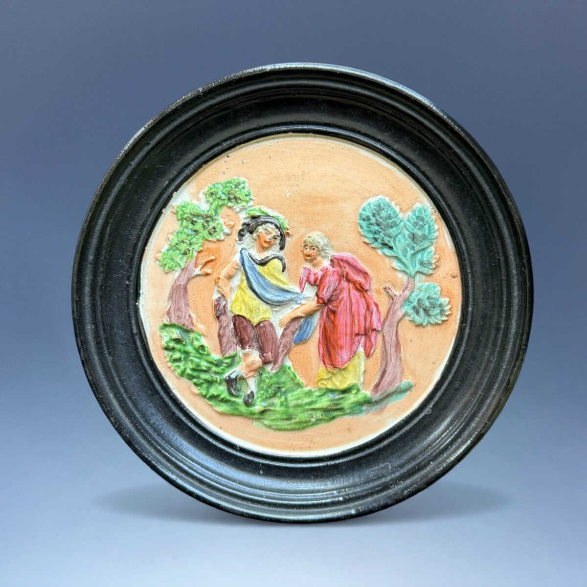 Early Staffordshire Pottery Circular Wall Plaque.