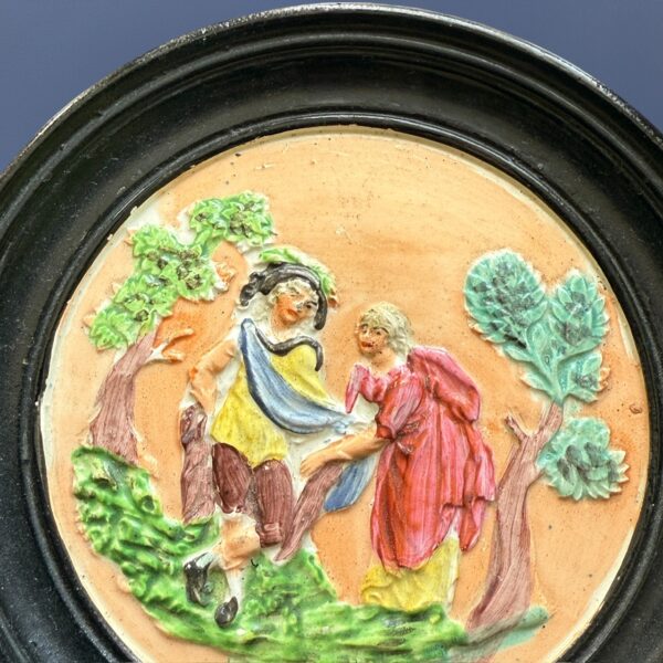 Early Staffordshire Pottery Circular Wall Plaque. - Image 2