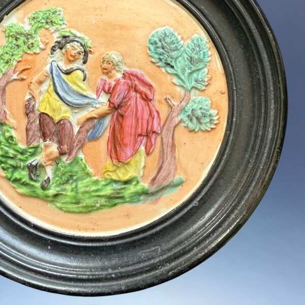 Early Staffordshire Pottery Circular Wall Plaque. - Image 3