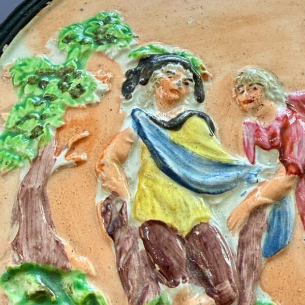 Early Staffordshire Pottery Circular Wall Plaque. - Image 5