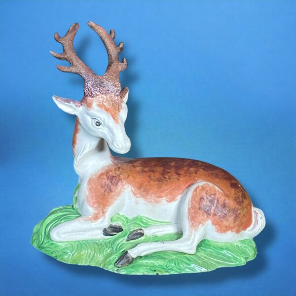 Pair of Staffordshire Recumbent Deer - Image 6