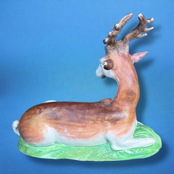 Pair of Staffordshire Recumbent Deer - Image 5