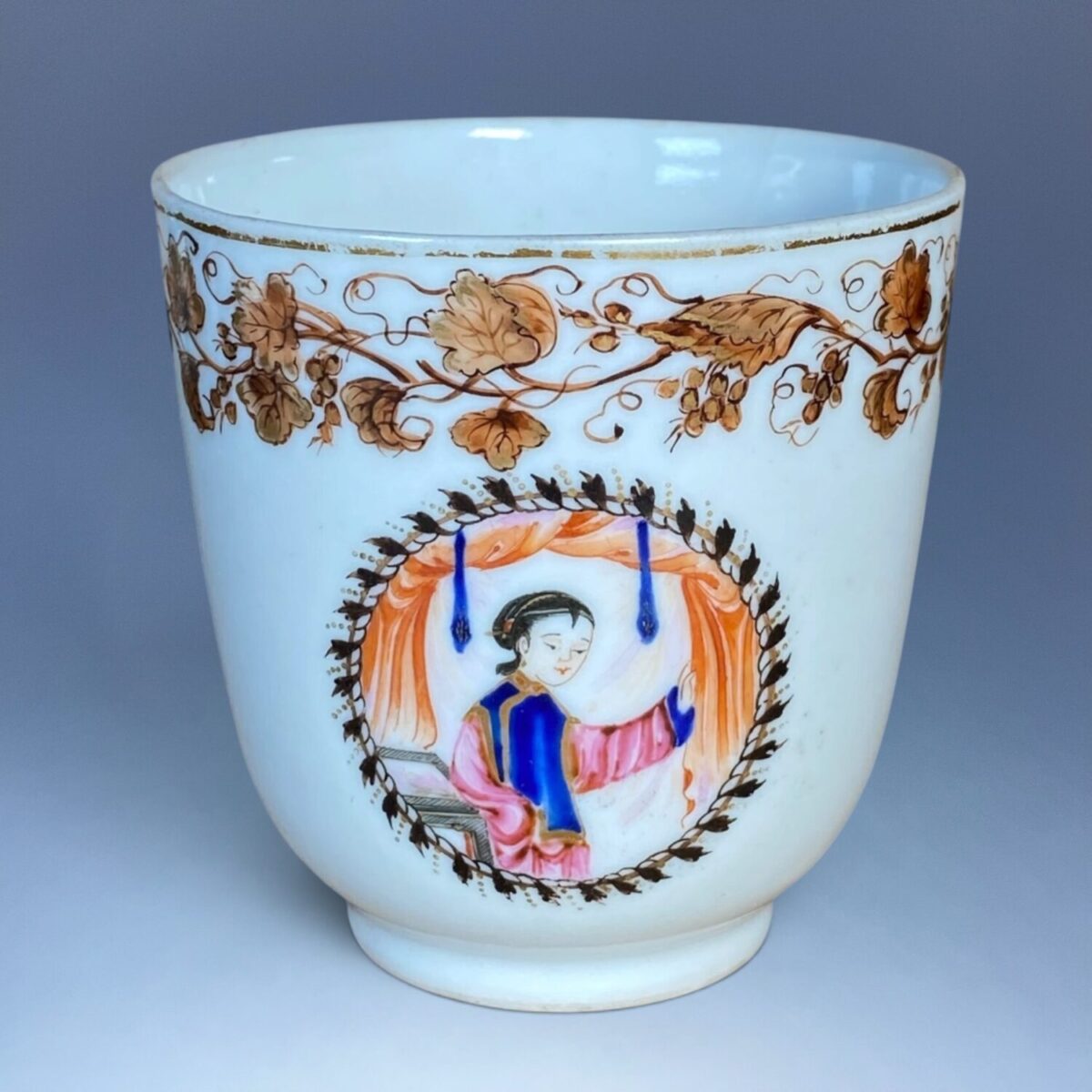 (Clearance) Chinese Export Porcelain Coffee Cup – Girl at Window