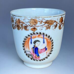 (Clearance) Chinese Export Porcelain Coffee Cup - Girl at Window
