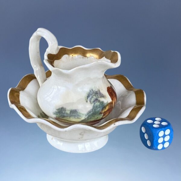 (Clearance) Antique English Porcelain 'Toy' Jug & Bowl. - Image 2