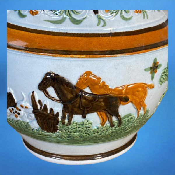 Early Staffordshire Pottery Jug with Fox Hunting Scene - Image 3