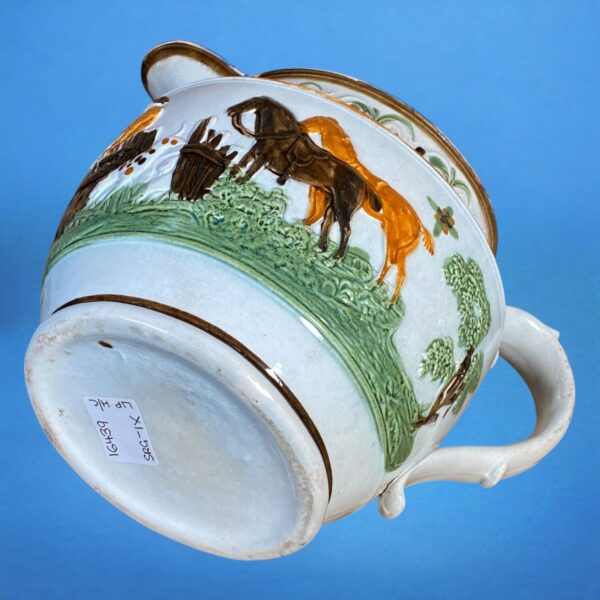 Early Staffordshire Pottery Jug with Fox Hunting Scene - Image 8